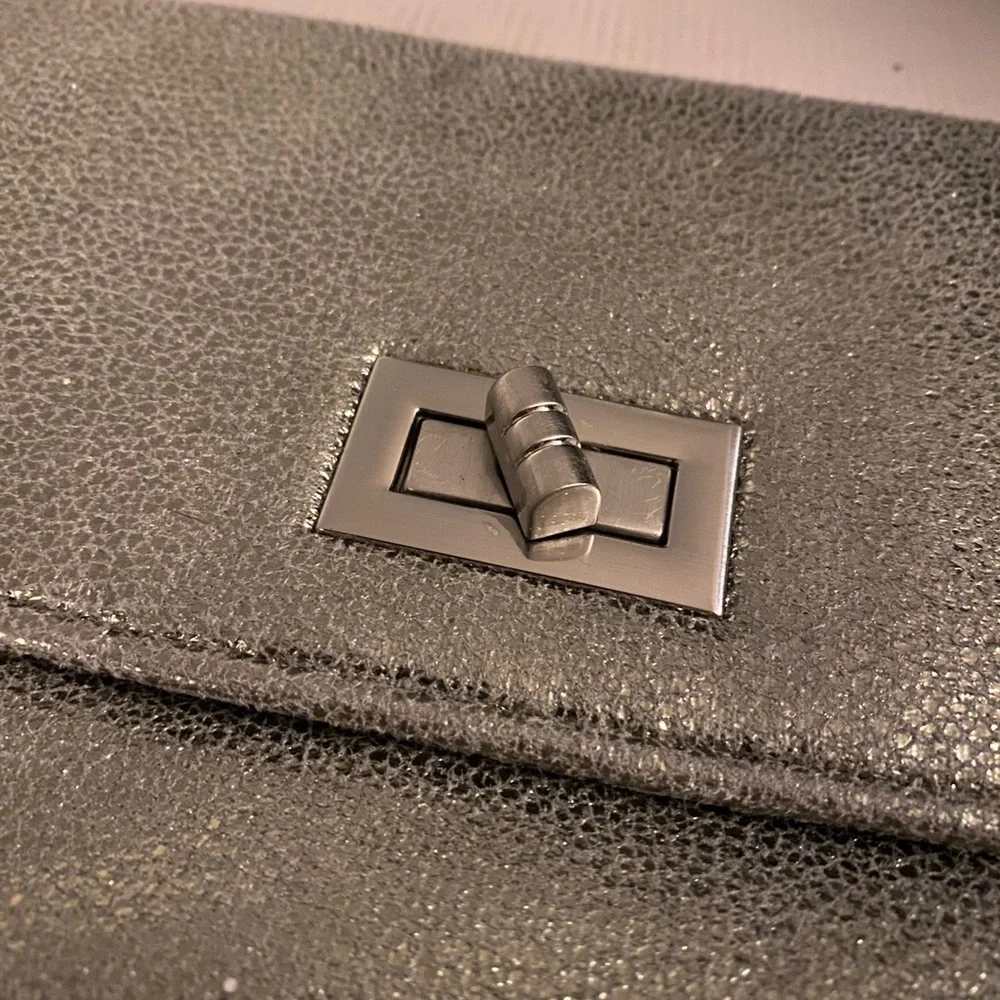 Soft Gray Micro Suede Envelope Clutch | Minimalist Evening Neutral